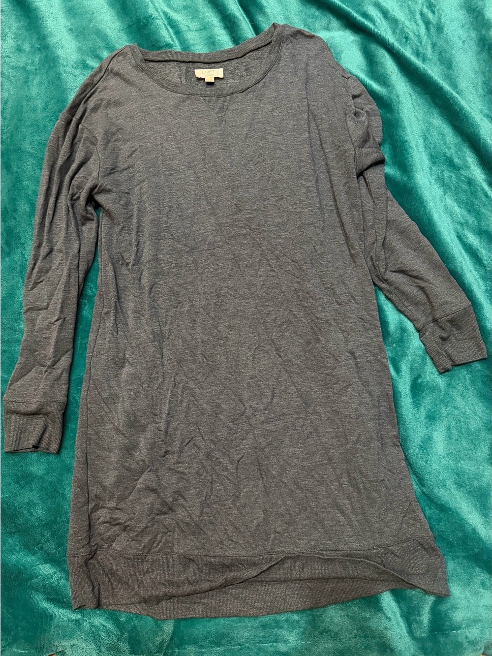 LOFT Charcoal Gray Long Sleeve Tunic Top